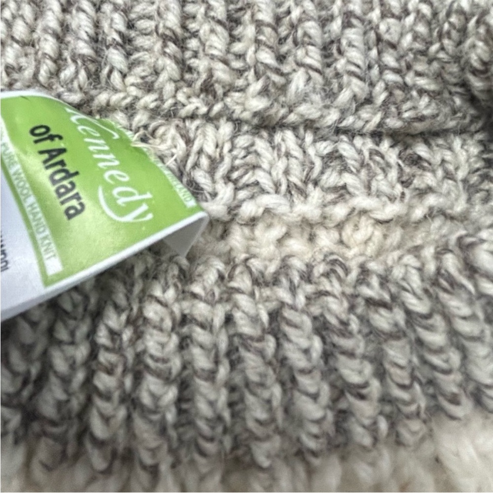Vintage Kennedy Aran Wool Sweater L? Hand Knit Fisherman Ireland Cable Knit - Picture 7 of 7